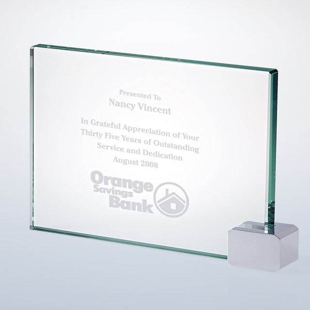 Achievement Award W/ Chrome Rectangle Holder premium recognition award