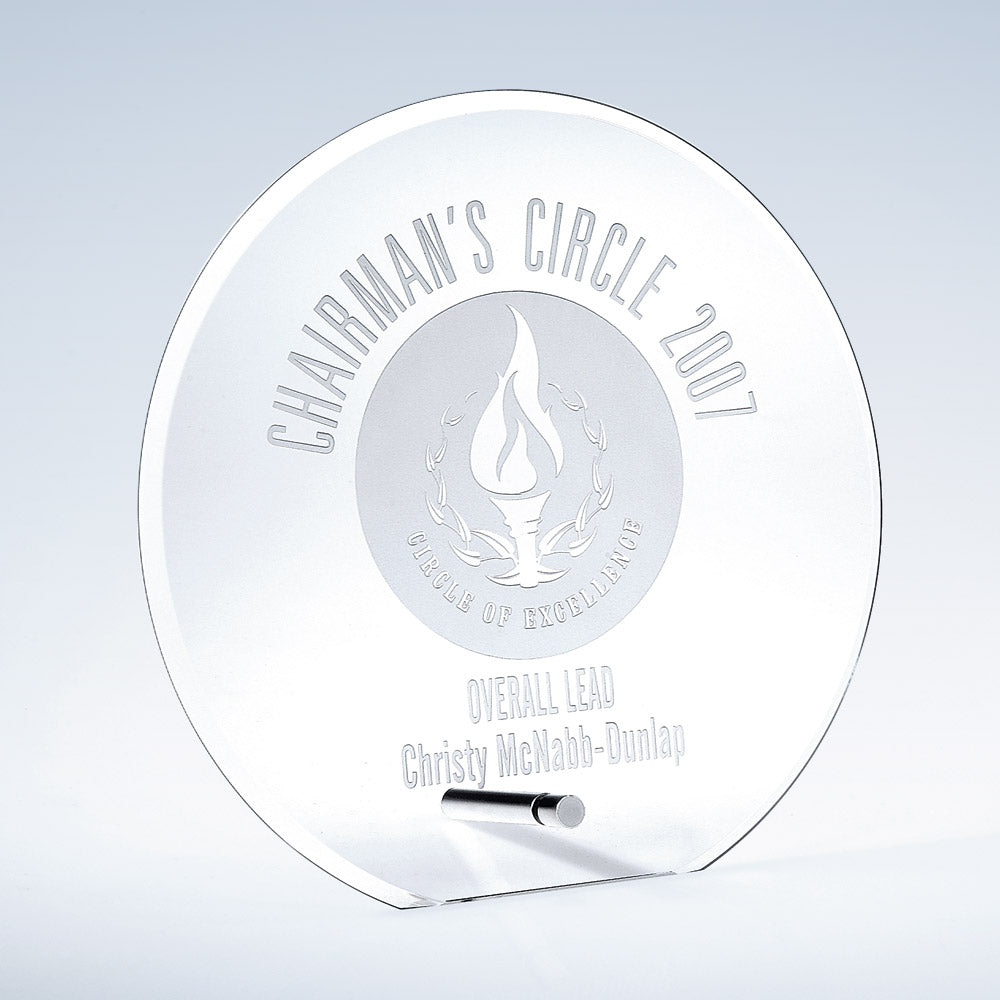 Beveled Circle w/ Aluminum Pole premium recognition award
