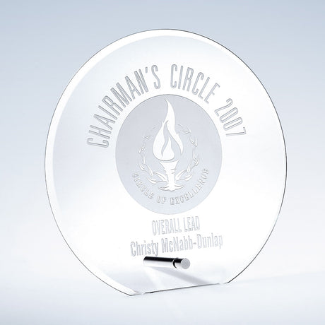 Beveled Circle w/ Aluminum Pole premium recognition award