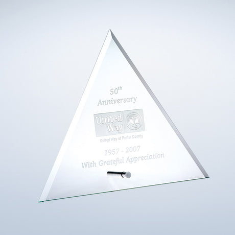 Beveled Triangle w/ Aluminum Pole premium recognition award
