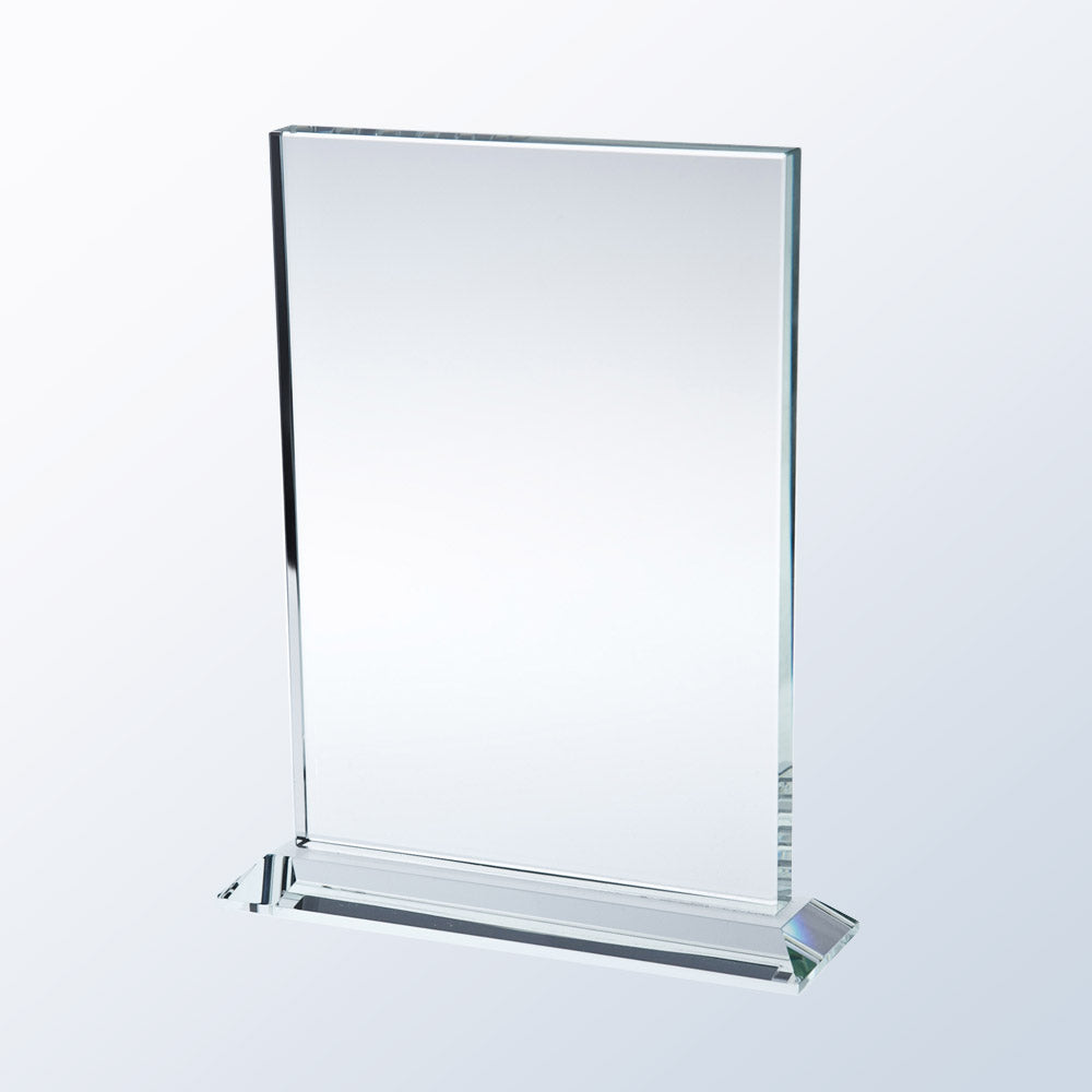 Starfire Clear Glass Vertical Rectangle w/ Base premium recognition award