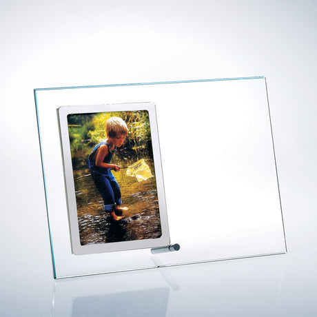 Vertical Stainless Photo Frame w/ Silver Pole premium recognition award