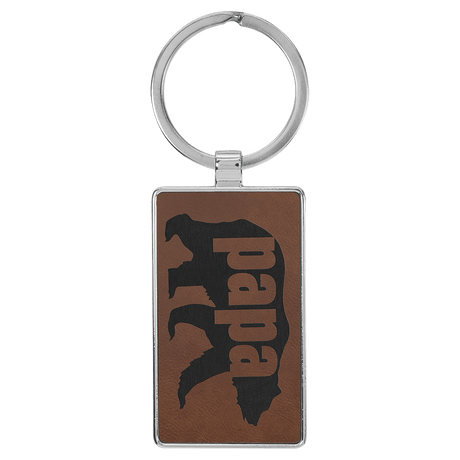 Rectangle Keychain with Metal Frame