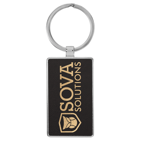 Rectangle Keychain with Metal Frame