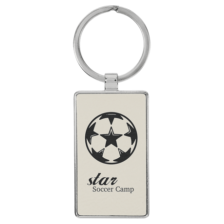 Rectangle Keychain with Metal Frame