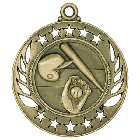 Baseball/Softball Galaxy Medal-Gold 2 1/4"