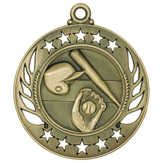 Baseball/Softball Galaxy Medal-Gold 2 1/4"
