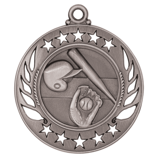 Baseball/Softball Galaxy Medal-Silver 2 1/4"