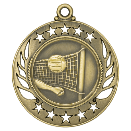 Volleyball Galaxy Medal-Gold 2 1/4"