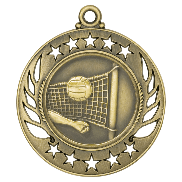 Volleyball Galaxy Medal-Gold 2 1/4"