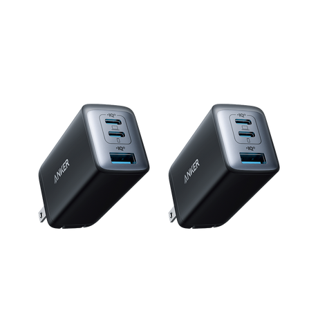 Anker 735 Nano II 65W charger group of two compact, portable charging devices for efficient power delivery.