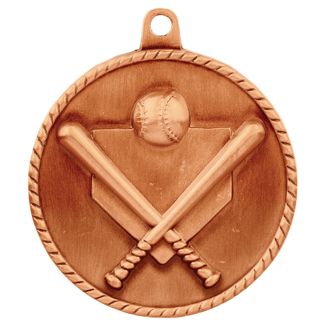 Baseball/Softball High Relief Medal-Bronze 2"