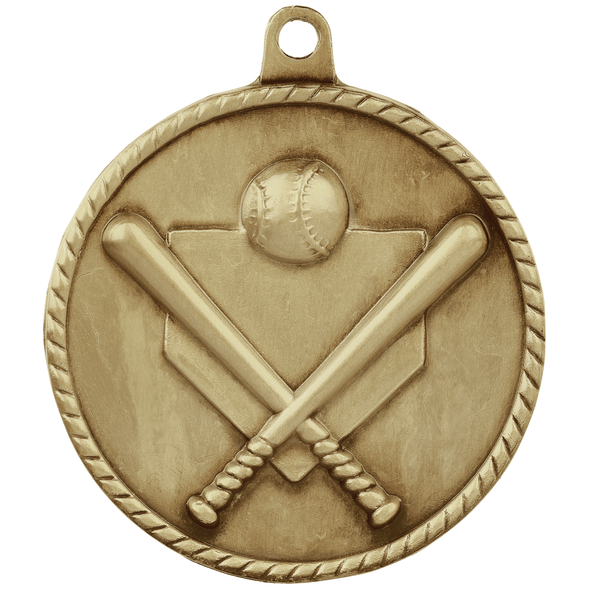 Baseball/Softball High Relief Medal-Gold 2"