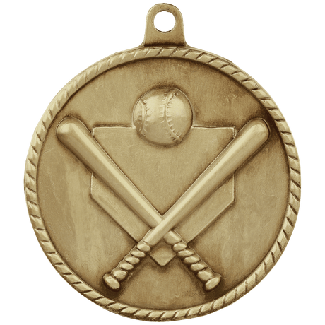 Baseball/Softball High Relief Medal-Gold 2"