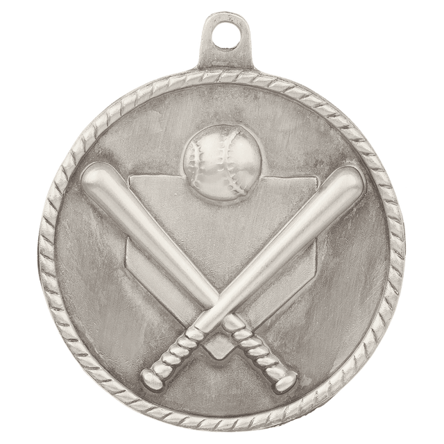 Baseball/Softball High Relief Medal-Silver 2"