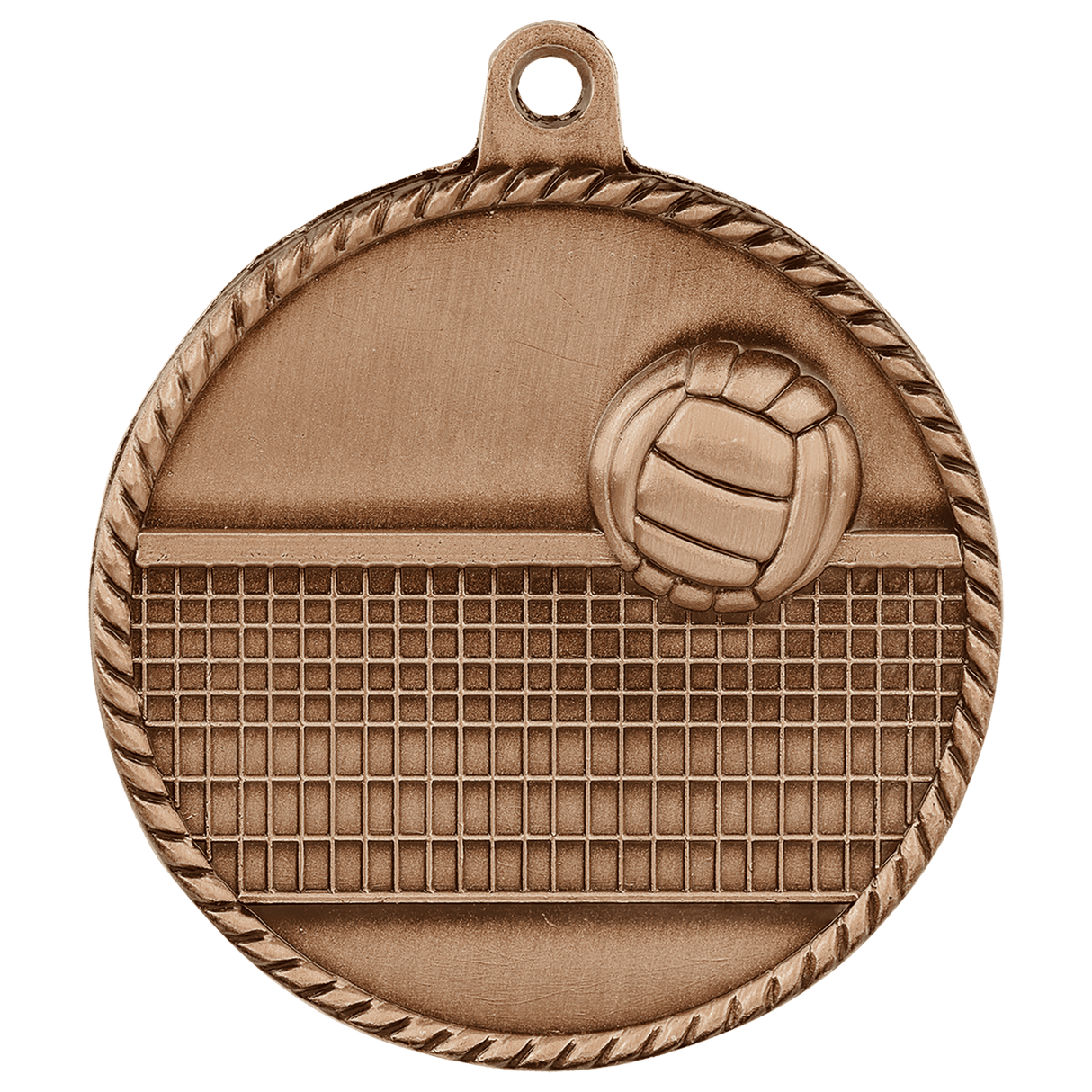 Volleyball High Relief Medal-Bronze 2"