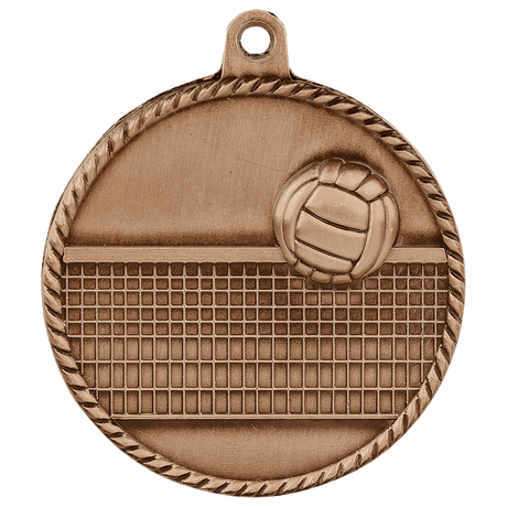 Volleyball High Relief Medal-Bronze 2"