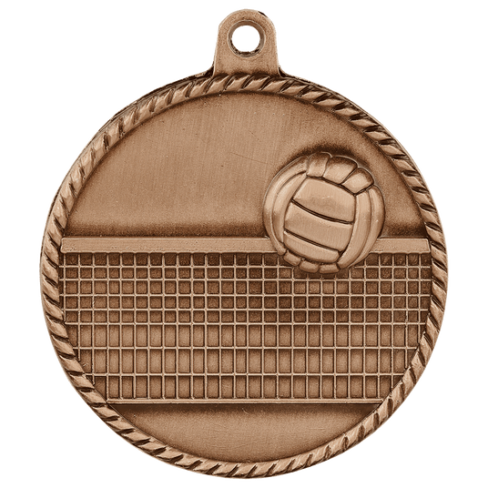 Volleyball High Relief Medal-Bronze 2"