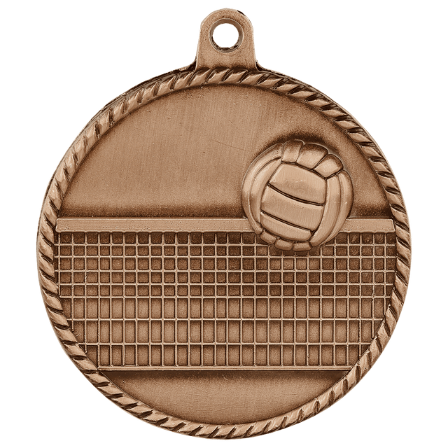 Volleyball High Relief Medal-Bronze 2"