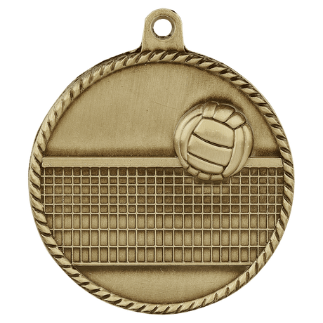 Volleyball High Relief Medal-Gold 2"