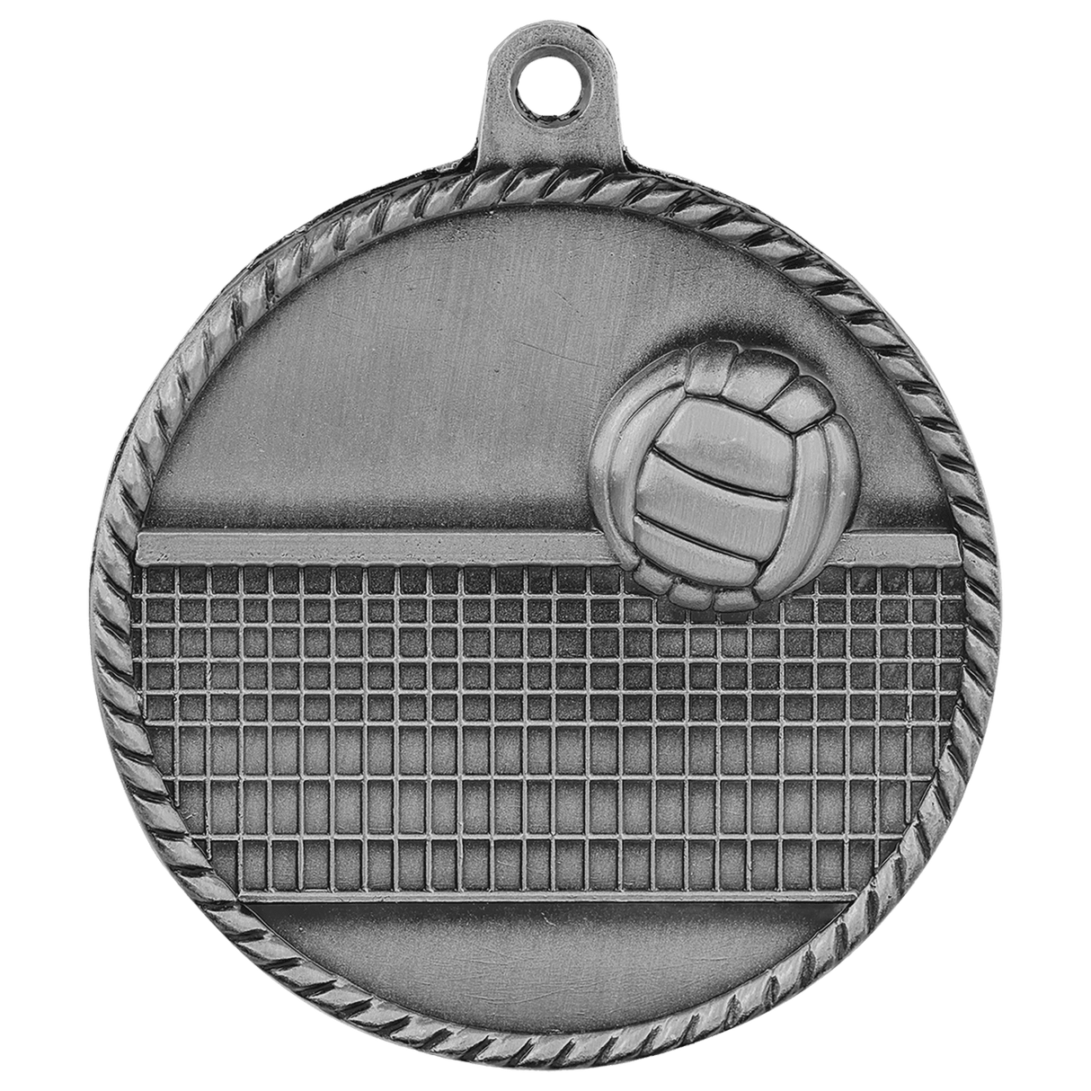 Volleyball High Relief Medal-Silver 2"