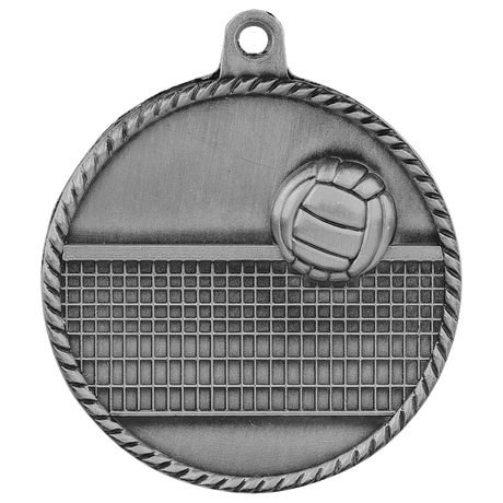 Volleyball High Relief Medal-Silver 2"