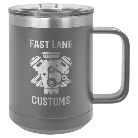 15 oz. Coffee Mug with Clear Slider Lid