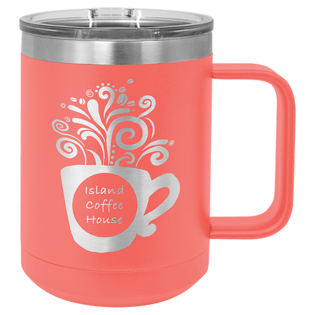 15 oz. Coffee Mug with Clear Slider Lid