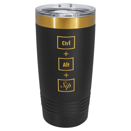 Polar Camel 20 oz. Bright Gold ION-Plated Ringneck Tumblers