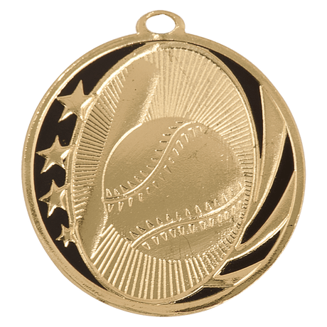 Baseball/Softball Midnight Star Medal-Gold 2"
