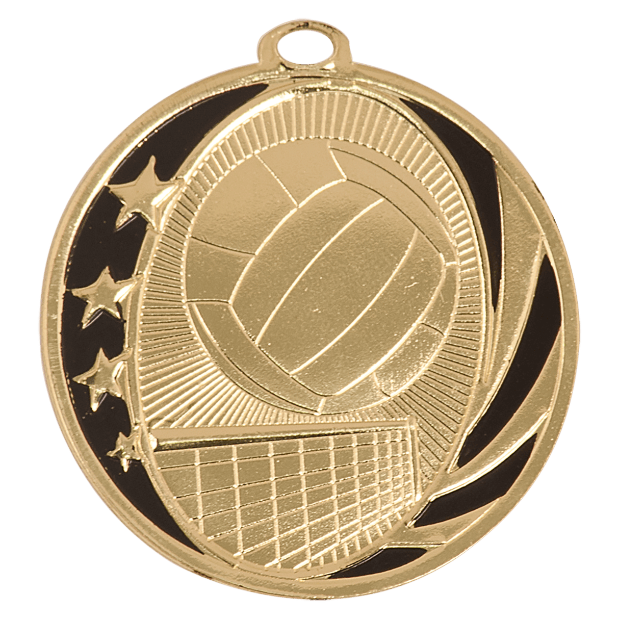 Volleyball MidNite Star Medal-Gold 2"