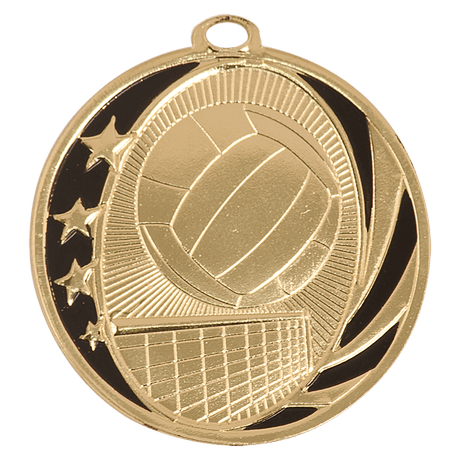 Volleyball MidNite Star Medal-Gold 2"