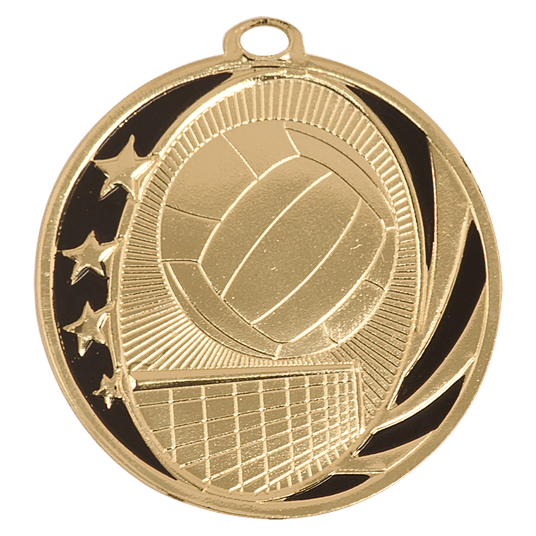 Volleyball MidNite Star Medal-Gold 2"