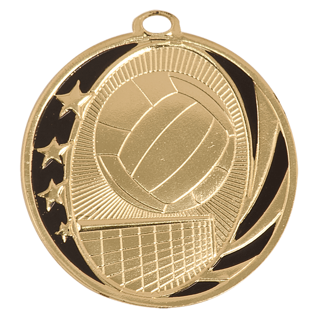 Volleyball MidNite Star Medal-Gold 2"