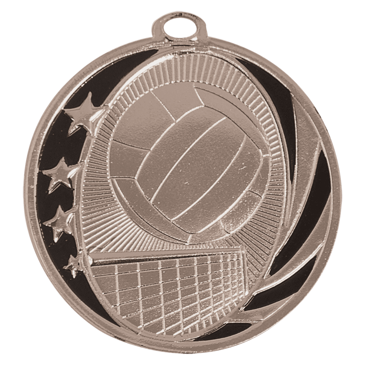Volleyball MidNite Star Medal-Silver 2"