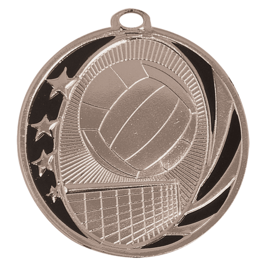 Volleyball MidNite Star Medal-Silver 2"