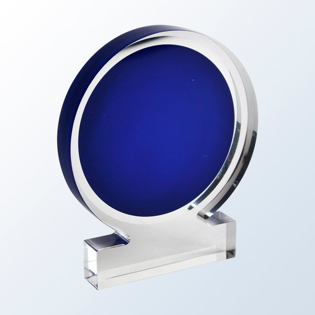 Acrylic Circle Award - Blue premium recognition award