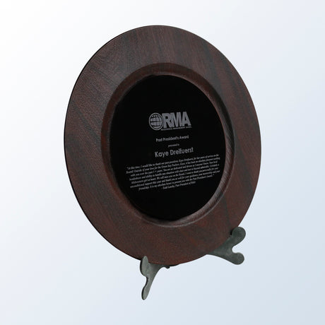 Round Plate Mahogany premium recognition award