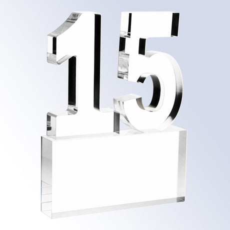 Number 15 Base Attached premium recognition award