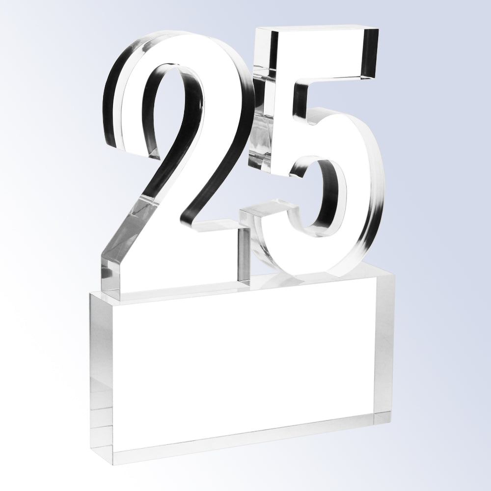 Number 25 Base Attached premium recognition award