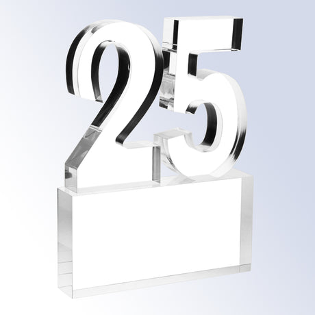 Number 25 Base Attached premium recognition award