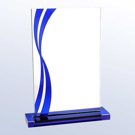 Blue Rectangle Side Wave premium recognition award