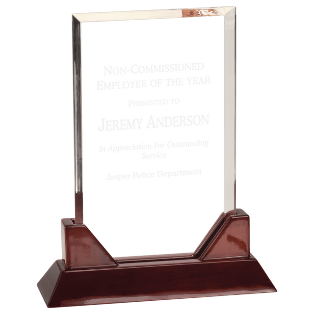Rectangle Prestige Acrylic with Rosewood Piano Finish Base
