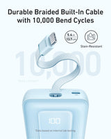 Anker Zolo Power Bank (10K, 30W) with a 5.4-inch (13.7 cm) built-in USB-C cable.