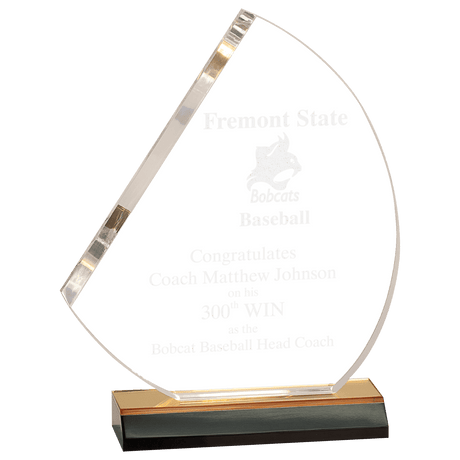 3/4" Gold Reflection Sail Acrylic with 6" Gold Mirror Base