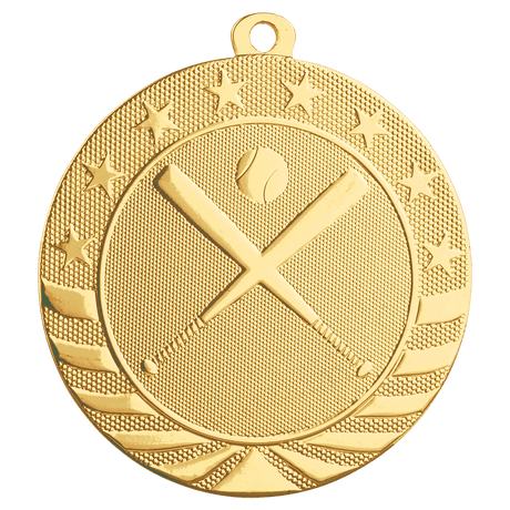 Baseball/Softball Starbrite Medal-Gold 2 3/4"