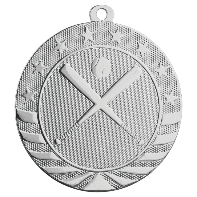 Baseball/Softball Starbrite Medal-Silver 2 3/4"