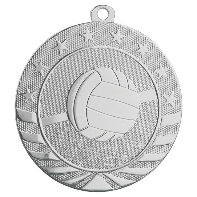 Volleyball Starbrite Medal-Silver 2 3/4"
