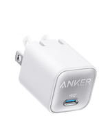 Anker Nano 30W white charging adapter with compact design and USB-C port for fast device charging.