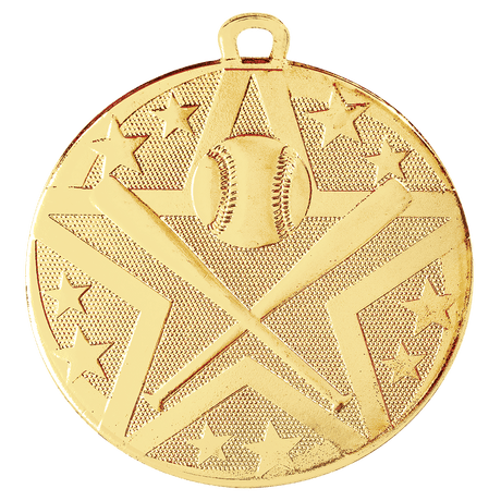 Baseball/Softball Superstar Medal-Gold 2"